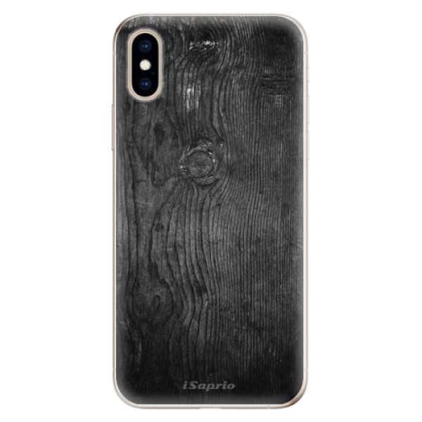 Odolné silikonové pouzdro iSaprio - Black Wood 13 - iPhone XS