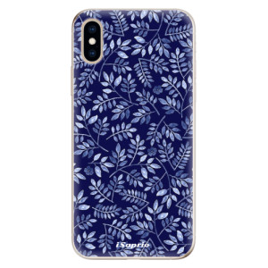 Silikonové pouzdro iSaprio - Apple iPhone XS - Blue Leaves 05