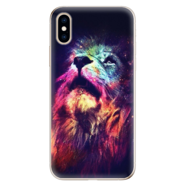 Odolné silikonové pouzdro iSaprio - Lion in Colors - iPhone XS