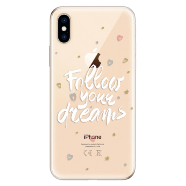 Odolné silikonové pouzdro iSaprio - Follow Your Dreams - white - iPhone XS