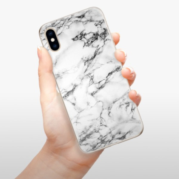 Silikonové pouzdro iSaprio - Apple iPhone XS - White Marble 01