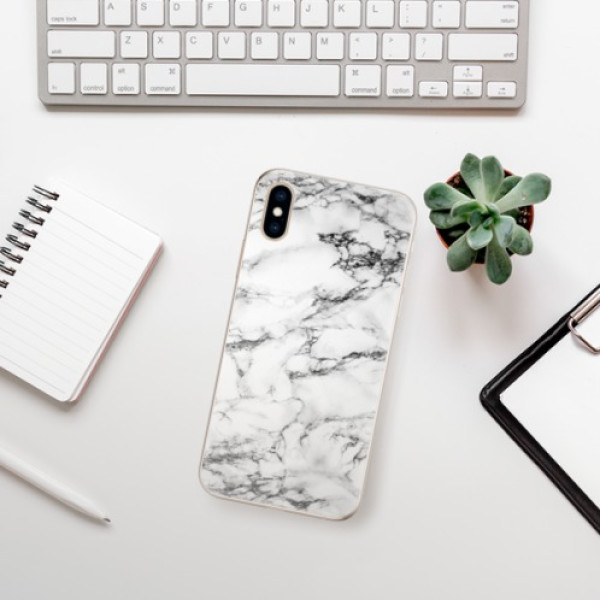 Silikonové pouzdro iSaprio - Apple iPhone XS - White Marble 01