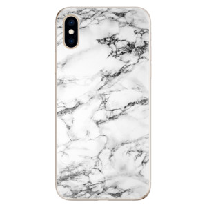 Silikonové pouzdro iSaprio - Apple iPhone XS - White Marble 01