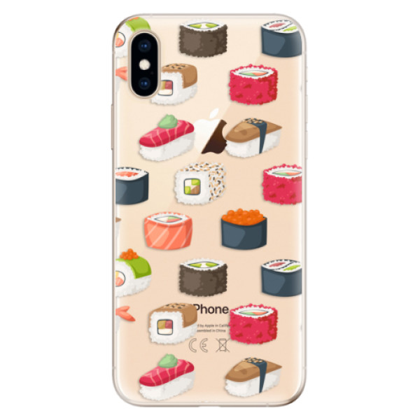 Odolné silikonové pouzdro iSaprio - Sushi Pattern na mobil Apple iPhone XS (Odolný silikonový obal, kryt pouzdro iSaprio - Sushi Pattern - na mobilní telefon Apple iPhone XS)