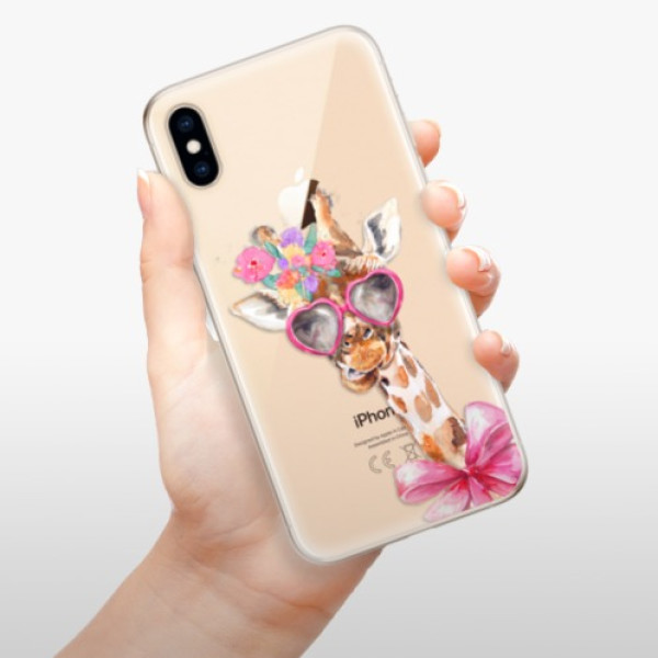Silikonové pouzdro iSaprio - Apple iPhone XS - Lady Giraffe