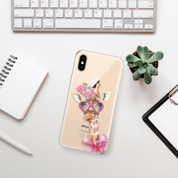 Silikonové pouzdro iSaprio - Apple iPhone XS - Lady Giraffe