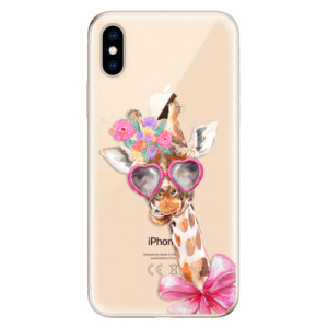Silikonové pouzdro iSaprio - Apple iPhone XS - Lady Giraffe