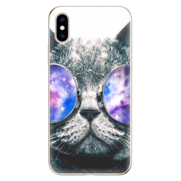 Odolné silikonové pouzdro iSaprio - Galaxy Cat na mobil Apple iPhone XS (Odolný silikonový obal, kryt pouzdro iSaprio - Galaxy Cat - na mobilní telefon Apple iPhone XS)