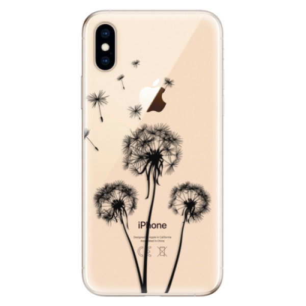 Odolné silikonové pouzdro iSaprio - Three Dandelions - black na mobil Apple iPhone XS (Odolný silikonový obal, kryt pouzdro iSaprio - Three Dandelions - black - na mobilní telefon Apple iPhone XS)