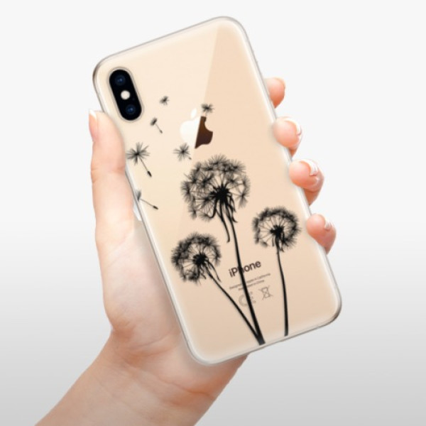 Silikonové pouzdro iSaprio - Apple iPhone XS - Three Dandelions black