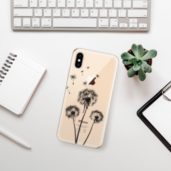 Silikonové pouzdro iSaprio - Apple iPhone XS - Three Dandelions black