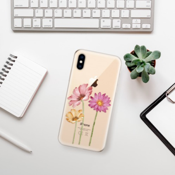 Silikonové pouzdro iSaprio - Apple iPhone XS - Three Flowers