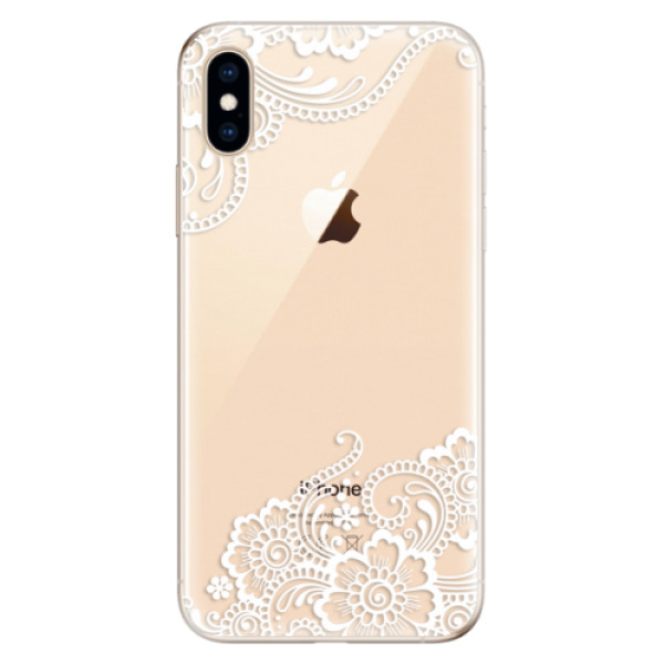 Odolné silikonové pouzdro iSaprio - White Lace 02 na mobil Apple iPhone XS (Odolný silikonový obal, kryt pouzdro iSaprio - White Lace 02 - na mobilní telefon Apple iPhone XS)