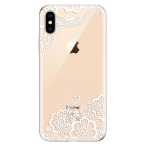 Silikonové pouzdro iSaprio - Apple iPhone XS - White Lace 02