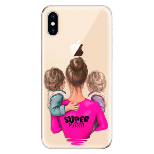 Odolné silikonové pouzdro iSaprio - Super Mama - Two Boys - iPhone XS