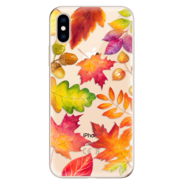 Odolné silikonové pouzdro iSaprio - Autumn Leaves 01 na mobil Apple iPhone XS (Odolný silikonový obal, kryt pouzdro iSaprio - Autumn Leaves 01 - na mobilní telefon Apple iPhone XS)