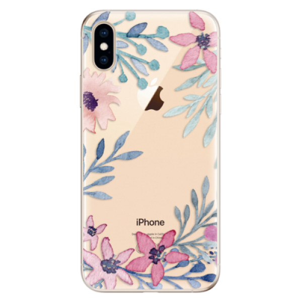 Odolné silikonové pouzdro iSaprio - Leaves and Flowers na mobil Apple iPhone XS (Odolný silikonový obal, kryt pouzdro iSaprio - Leaves and Flowers - na mobilní telefon Apple iPhone XS)