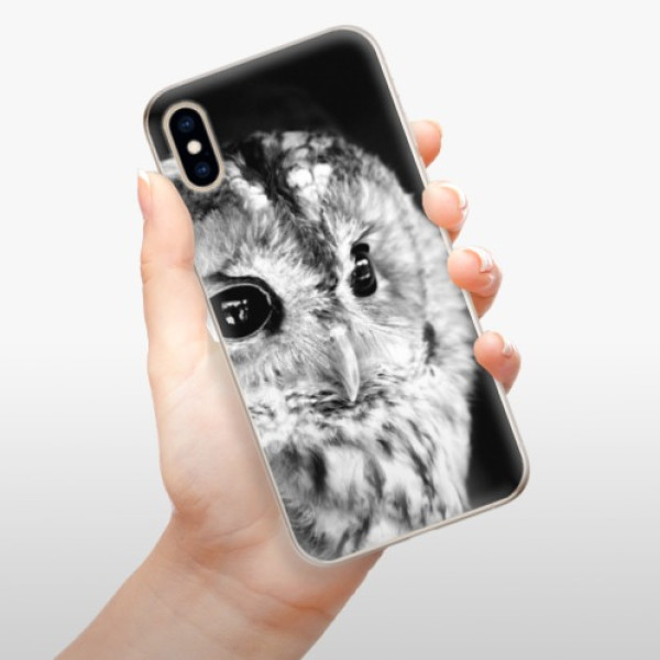 Silikonové pouzdro iSaprio - Apple iPhone XS - BW Owl