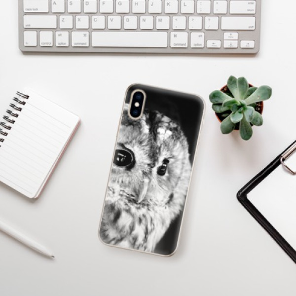 Silikonové pouzdro iSaprio - Apple iPhone XS - BW Owl