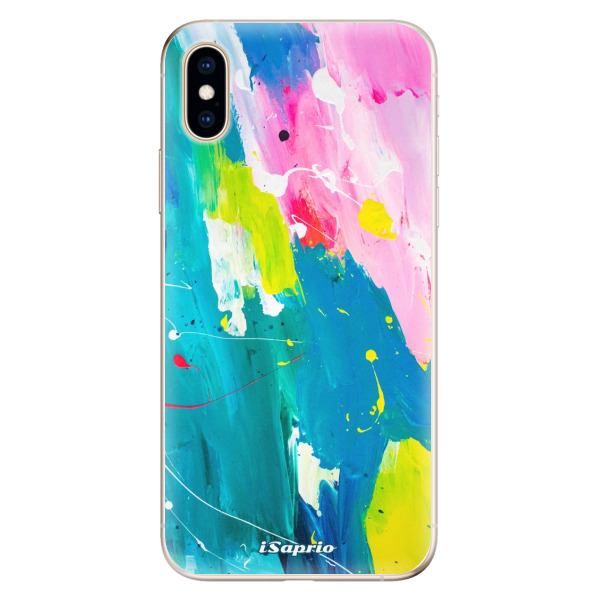 Odolné silikonové pouzdro iSaprio - Abstract Paint 04 - iPhone XS