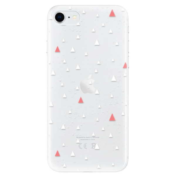 Odolné silikonové pouzdro iSaprio - Abstract Triangles 02 - white - iPhone SE 2020
