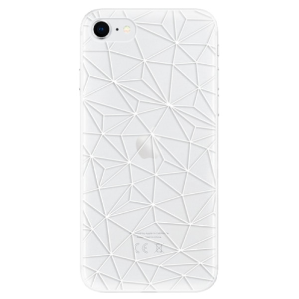 Odolné silikonové pouzdro iSaprio - Abstract Triangles 03 - white na mobil Apple iPhone SE 2020 / Apple iPhone SE 2022 (Odolný silikonový obal, kryt pouzdro iSaprio - Abstract Triangles 03 - white - na mobilní telefon Apple iPhone SE 2020 / Apple iPhone S