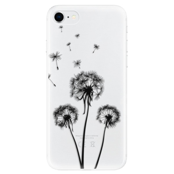 Odolné silikonové pouzdro iSaprio - Three Dandelions - black - iPhone SE 2020