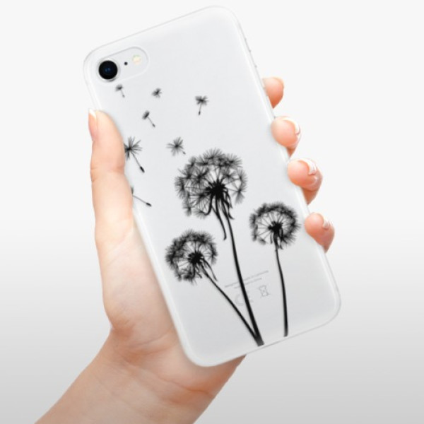 Silikonové pouzdro iSaprio - Apple iPhone SE 2020 / Apple iPhone SE 2022 - Three Dandelions black