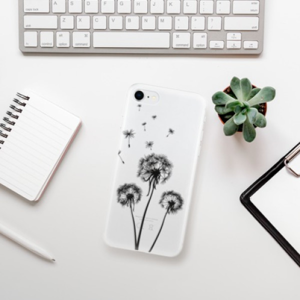 Silikonové pouzdro iSaprio - Apple iPhone SE 2020 / Apple iPhone SE 2022 - Three Dandelions black