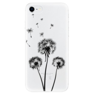 Odolné silikonové pouzdro iSaprio - Three Dandelions - black na mobil Apple iPhone SE 2020 / Apple iPhone SE 2022 - výprodej
