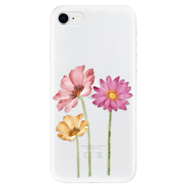 Odolné silikonové pouzdro iSaprio - Three Flowers - iPhone SE 2020