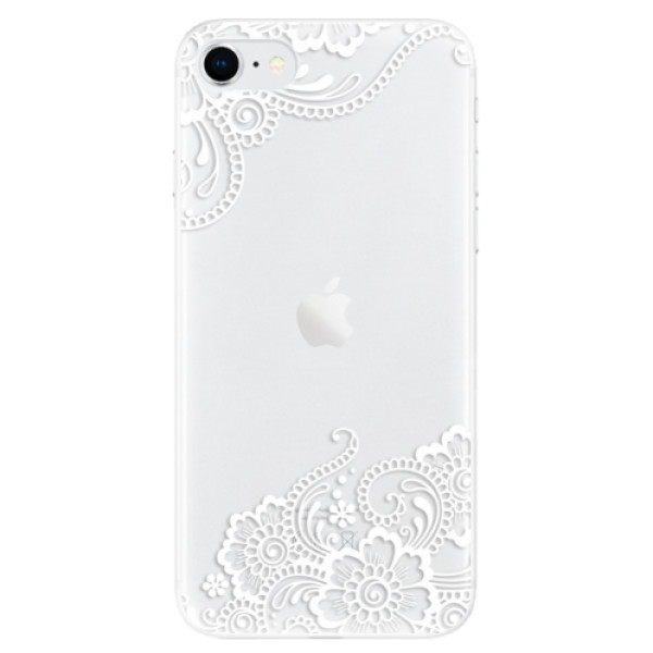 Odolné silikonové pouzdro iSaprio - White Lace 02 na mobil Apple iPhone SE 2020 / Apple iPhone SE 2022 (Odolný silikonový obal, kryt pouzdro iSaprio - White Lace 02 - na mobilní telefon Apple iPhone SE 2020 / Apple iPhone SE 2022)