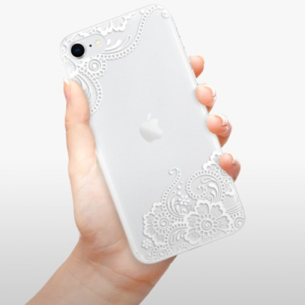 Silikonové pouzdro iSaprio - Apple iPhone SE 2020 / Apple iPhone SE 2022 - White Lace 02