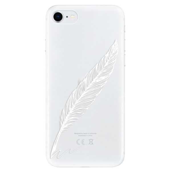 Odolné silikonové pouzdro iSaprio - Writing By Feather - white - iPhone SE 2020