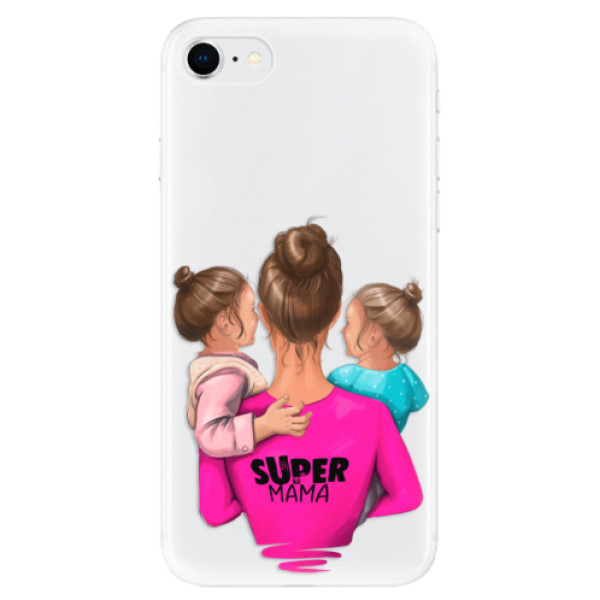 Odolné silikonové pouzdro iSaprio - Super Mama - Two Girls na mobil Apple iPhone SE 2020 / Apple iPhone SE 2022 (Odolný silikonový obal, kryt pouzdro iSaprio - Super Mama - Two Girls - na mobilní telefon Apple iPhone SE 2020 / Apple iPhone SE 2022)