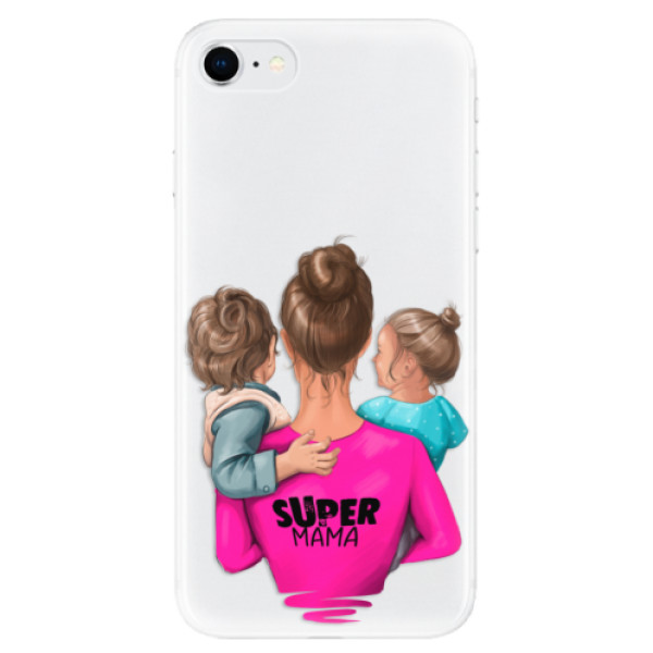 Odolné silikonové pouzdro iSaprio - Super Mama - Boy and Girl - iPhone SE 2020