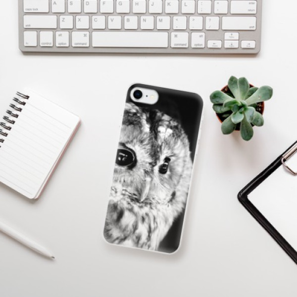 Silikonové pouzdro iSaprio - Apple iPhone SE 2020 / Apple iPhone SE 2022 - BW Owl