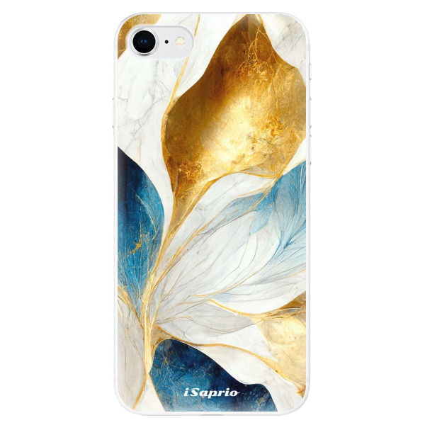 Odolné silikonové pouzdro iSaprio - Blue Leaves - iPhone SE 2020