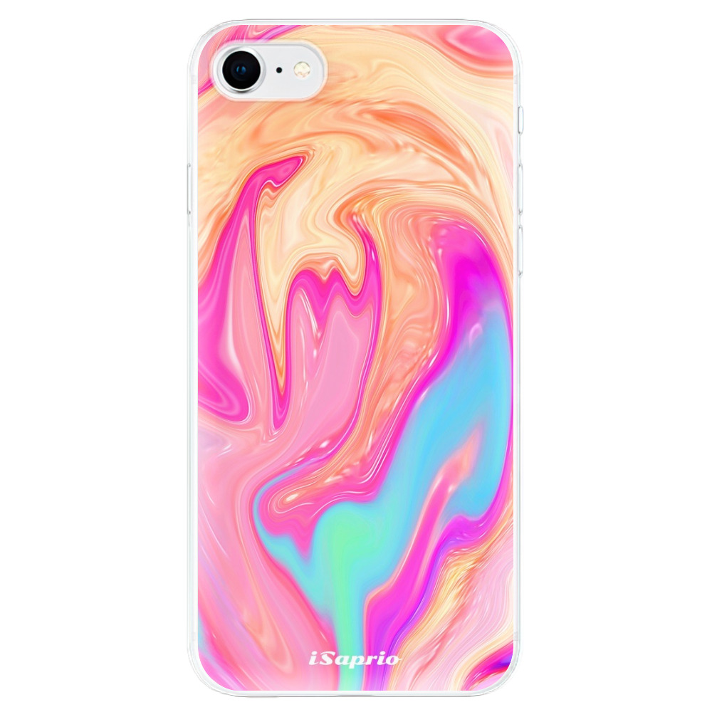 Odolné silikonové pouzdro iSaprio - Orange Liquid - iPhone SE 2020