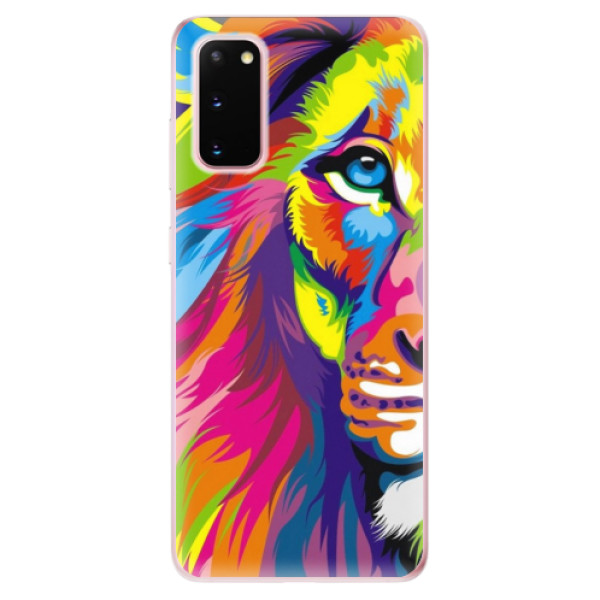 Odolné silikonové pouzdro iSaprio - Rainbow Lion na mobil Samsung Galaxy S20 (Odolný silikonový obal, kryt pouzdro iSaprio - Rainbow Lion - na mobilní telefon Samsung Galaxy S20)