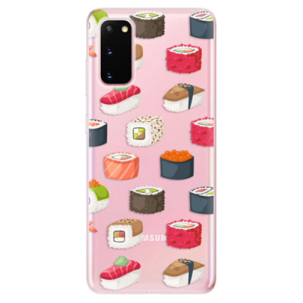 Odolné silikonové pouzdro iSaprio - Sushi Pattern na mobil Samsung Galaxy S20 (Odolný silikonový obal, kryt pouzdro iSaprio - Sushi Pattern - na mobilní telefon Samsung Galaxy S20)
