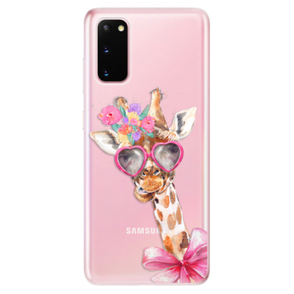 Odolné silikonové pouzdro iSaprio - Lady Giraffe na mobil Samsung Galaxy S20 (Odolný silikonový obal, kryt pouzdro iSaprio - Lady Giraffe - na mobilní telefon Samsung Galaxy S20)