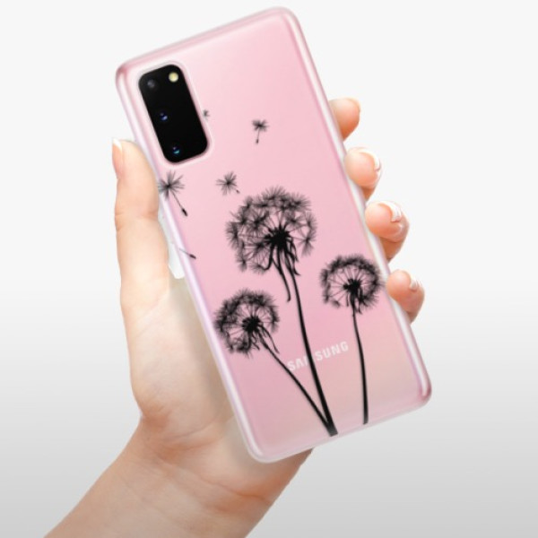 Silikonové pouzdro iSaprio - Samsung Galaxy S20 - Three Dandelions black