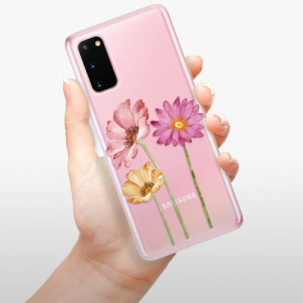 Silikonové pouzdro iSaprio - Samsung Galaxy S20 - Three Flowers