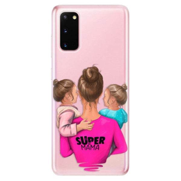 Odolné silikonové pouzdro iSaprio - Super Mama - Two Girls na mobil Samsung Galaxy S20 (Odolný silikonový obal, kryt pouzdro iSaprio - Super Mama - Two Girls - na mobilní telefon Samsung Galaxy S20)