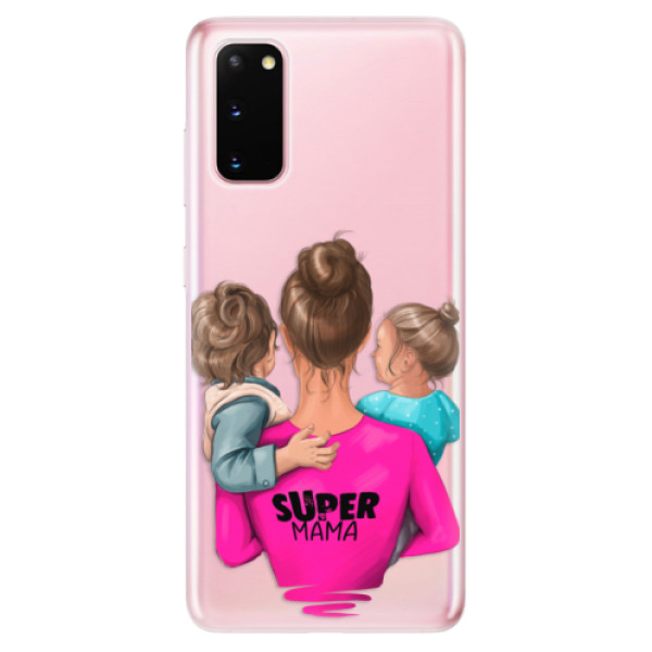 Odolné silikonové pouzdro iSaprio - Super Mama - Boy and Girl - Samsung Galaxy S20