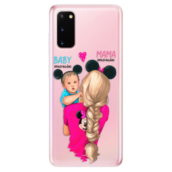 Odolné silikonové pouzdro iSaprio - Mama Mouse Blonde and Boy - Samsung Galaxy S20