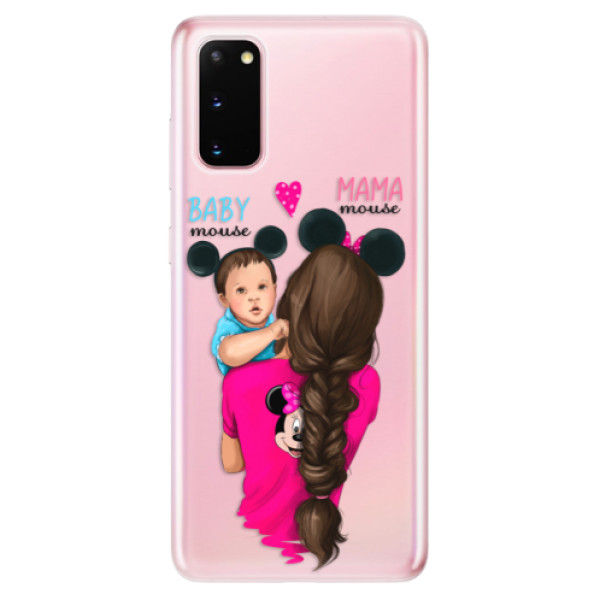 Odolné silikonové pouzdro iSaprio - Mama Mouse Brunette and Boy - Samsung Galaxy S20