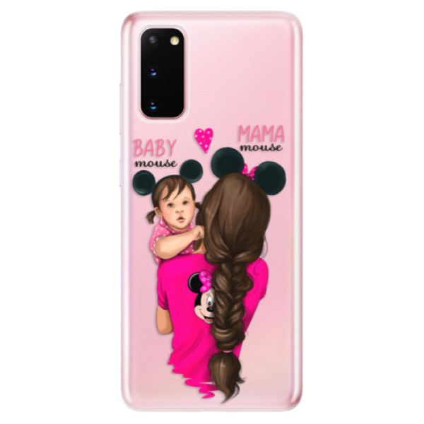 Odolné silikonové pouzdro iSaprio - Mama Mouse Brunette and Girl na mobil Samsung Galaxy S20 (Odolný silikonový obal, kryt pouzdro iSaprio - Mama Mouse Brunette and Girl - na mobilní telefon Samsung Galaxy S20)