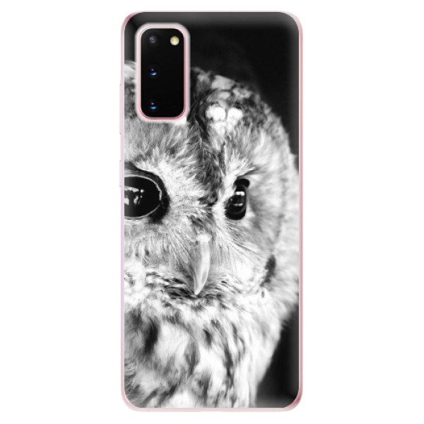 Odolné silikonové pouzdro iSaprio - BW Owl na mobil Samsung Galaxy S20 (Odolný silikonový obal, kryt pouzdro iSaprio - BW Owl - na mobilní telefon Samsung Galaxy S20)